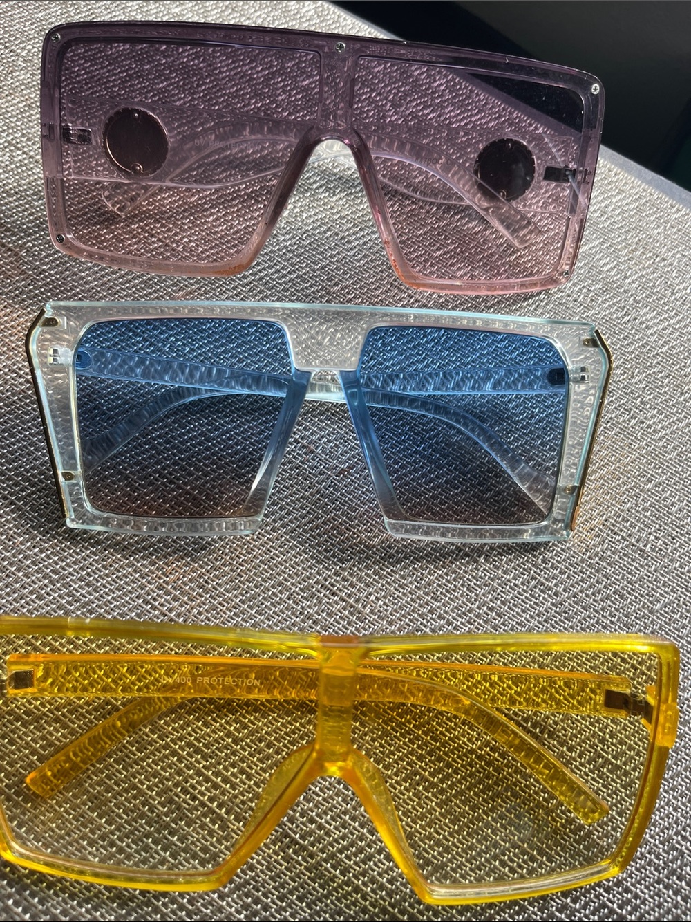 Versace Kids Triple Color Oversized Square Sunglasses - Purple, Blue, Yellow